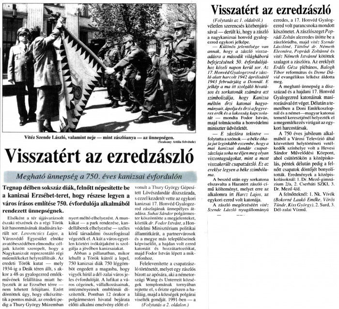 Zalai Hírlap 1995 04 22 094sz 01,02old - Visszatért az ezredzászló.jpg Zalai Hírlap 1995 04 22 094sz 01,02old - Visszatért az ezredzászló.jpg