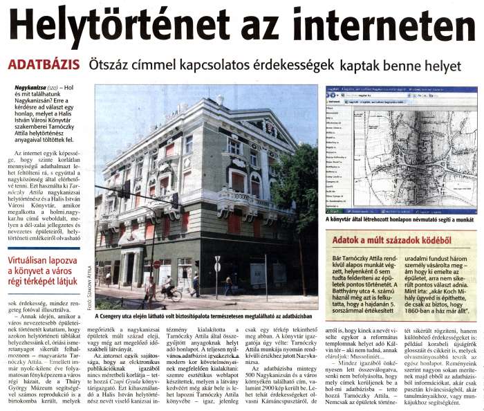 Zalai Hírlap 2010 07 08 157sz 13old - Helytörténet az interneten.jpg Zalai Hírlap 2010 07 08 157sz 13old - Helytörténet az interneten.jpg