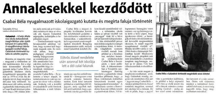 Zalai Hírlap 2011 06 27 148sz 13old - Annalesekkel kezdődött.jpg Zalai Hírlap 2011 06 27 148sz 13old - Annalesekkel kezdődött.jpg