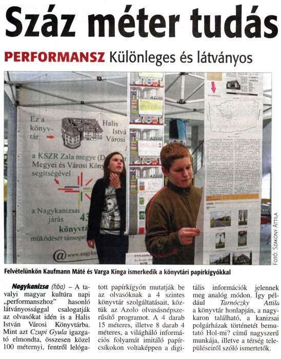 Zalai Hírlap 2014 01 24 020sz 20old - Száz méter tudás.jpg Zalai Hírlap 2014 01 24 020sz 20old - Száz méter tudás.jpg