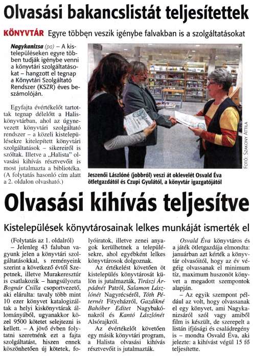 Zalai Hírlap 2015 12 16 294sz 01,02old - Olvasási bakancslistát.jpg Zalai Hírlap 2015 12 16 294sz 01,02old - Olvasási bakancslistát.jpg