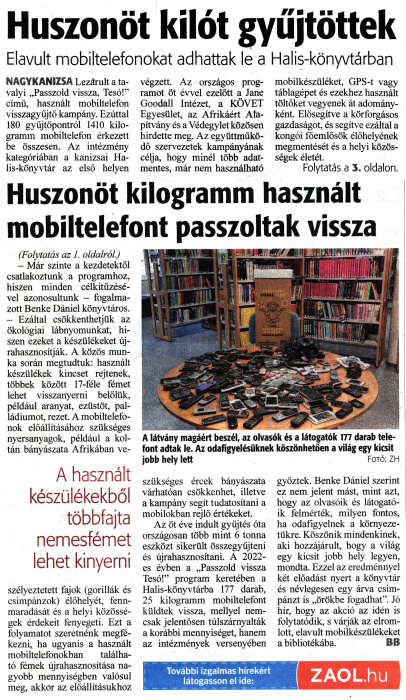 Zalai Hírlap 2023 01 24 020sz 01,03old - Huszonöt kilót gyűjtöttek.jpg Zalai Hírlap 2023 01 24 020sz 01,03old - Huszonöt kilót gyűjtöttek.jpg