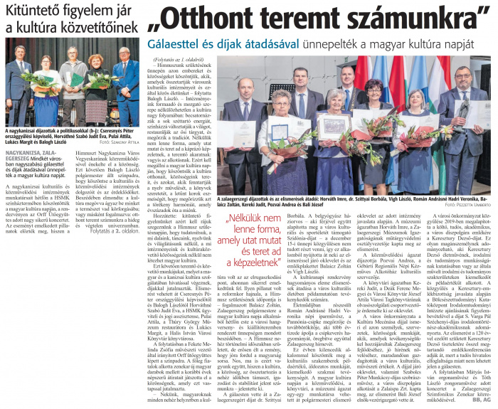 Zalai Hírlap 2024 01 24 020sz 01-02old - Kitüntető figyelem jár a kultúra közvetítőinek.jpg Zalai Hírlap 2024 01 24 020sz 01-02old - Kitüntető figyelem jár a kultúra közvetítőinek.jpg